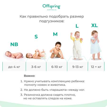 Подгузники Offspring XL (12+ кг) 3 шт.