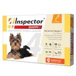 Капли от клещей блох и глистов для собак Inspector Quadro 1-4кг 0.4мл
