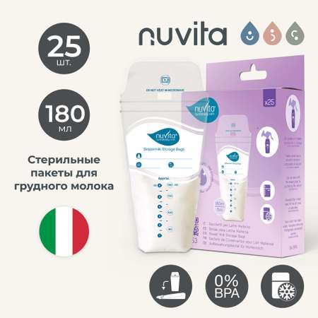 Пакеты для грудного молока Nuvita Disposable milk bags для хранения и заморозки