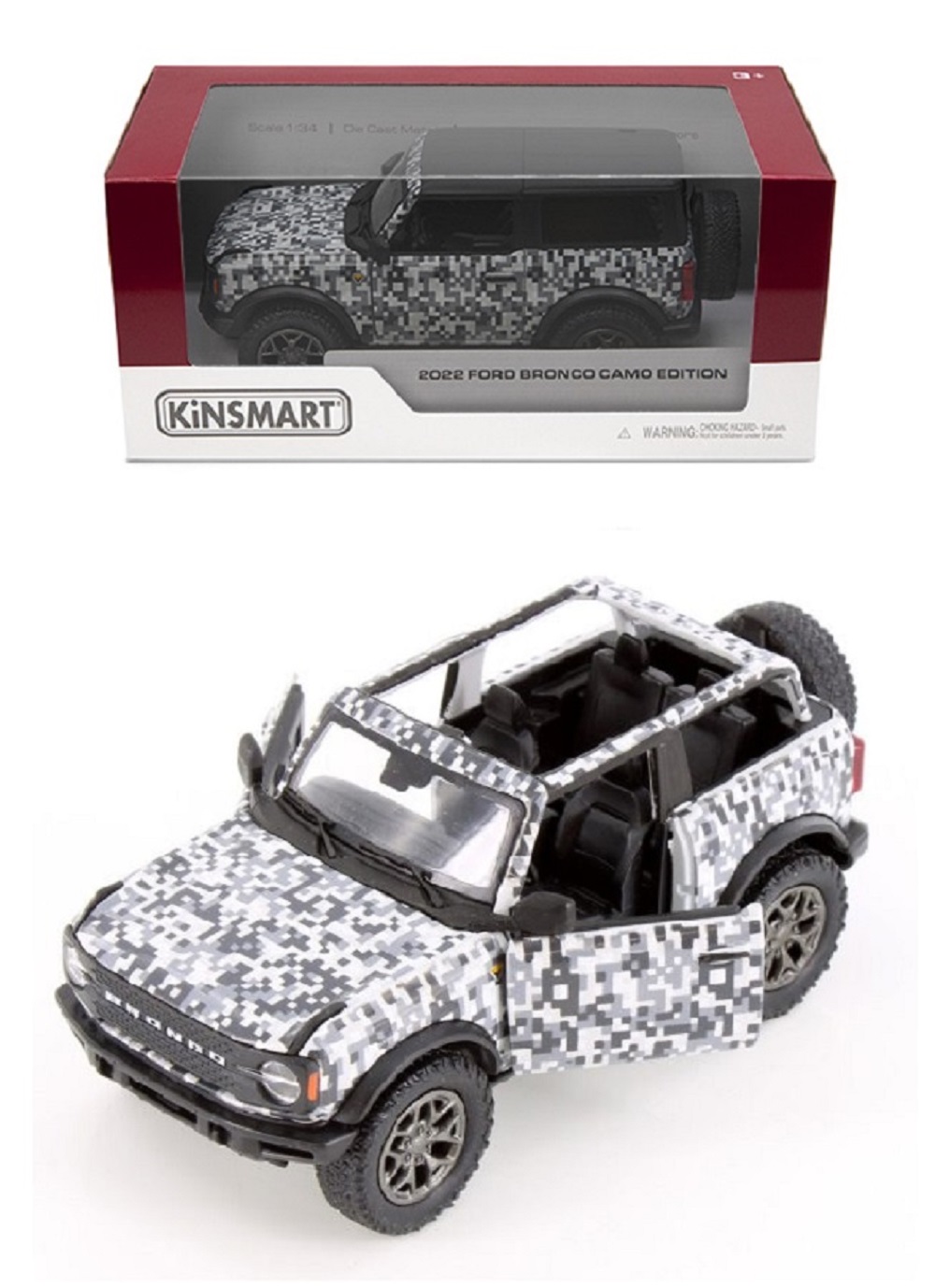 Автомобиль KINSMART Ford Bronco Camo Edition 2022 1:36 KT5445W/3 - фото 1