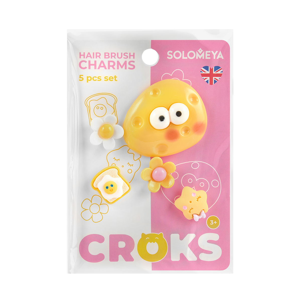 Solomeya Набор украшений для расчески, Летнее настроение, 5 шт./Set of charms for hair brush, Summer mood, 5 pcs. - фото 2
