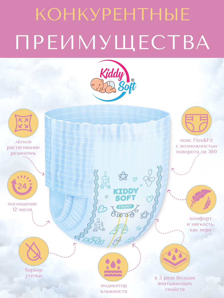 Трусики Kiddy Soft L 44 шт. - фото 4