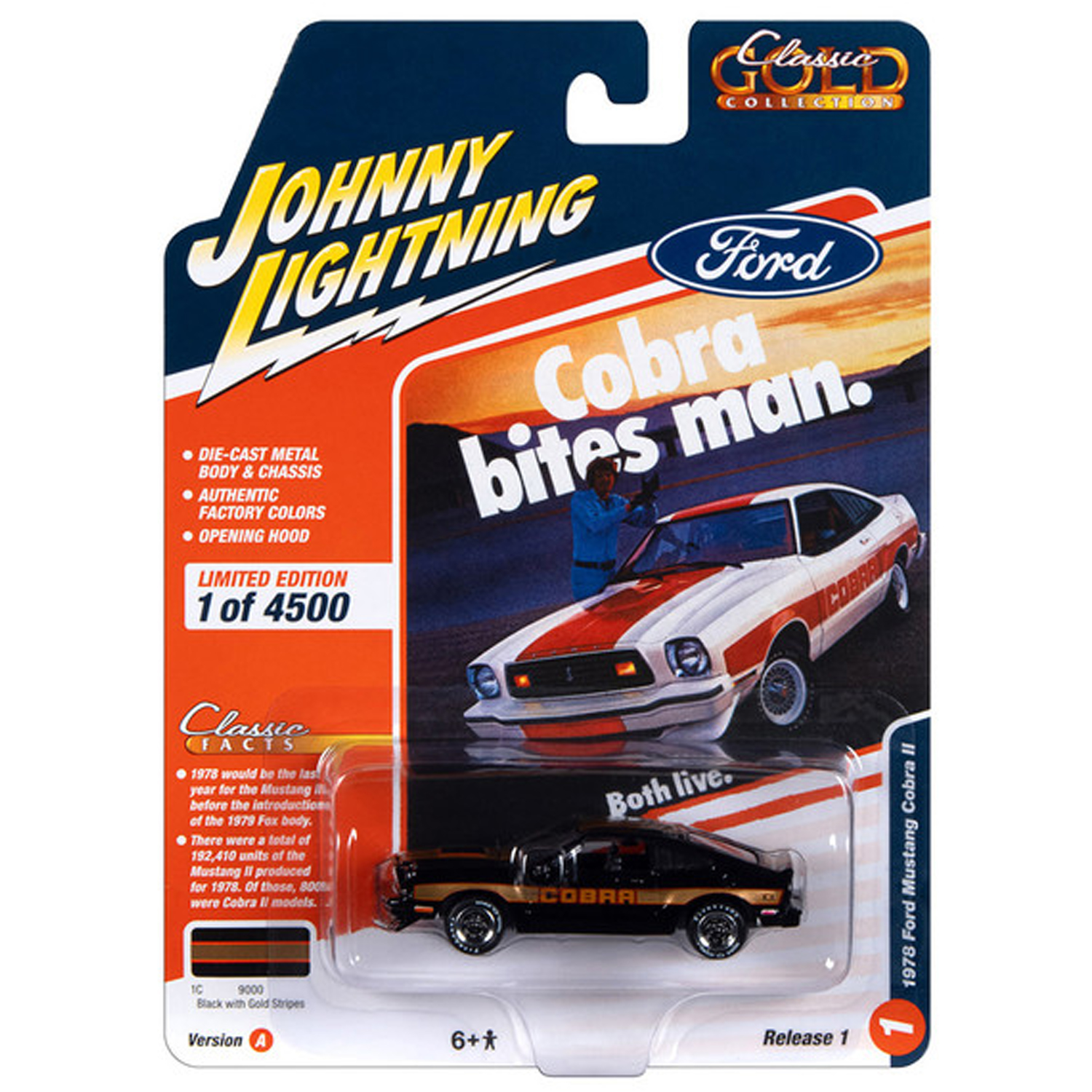 Автомобиль Johnny Lightning Ford 1:64 черный JLCG031A-R1-N1 - фото 3
