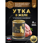 Корм влажный для кошек Clan De File Утка филе в желе ж/б 340г 8 шт
