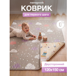 Детский складной коврик Mamagoods Облачка и Зайки 120 x 150 см 1 шт.