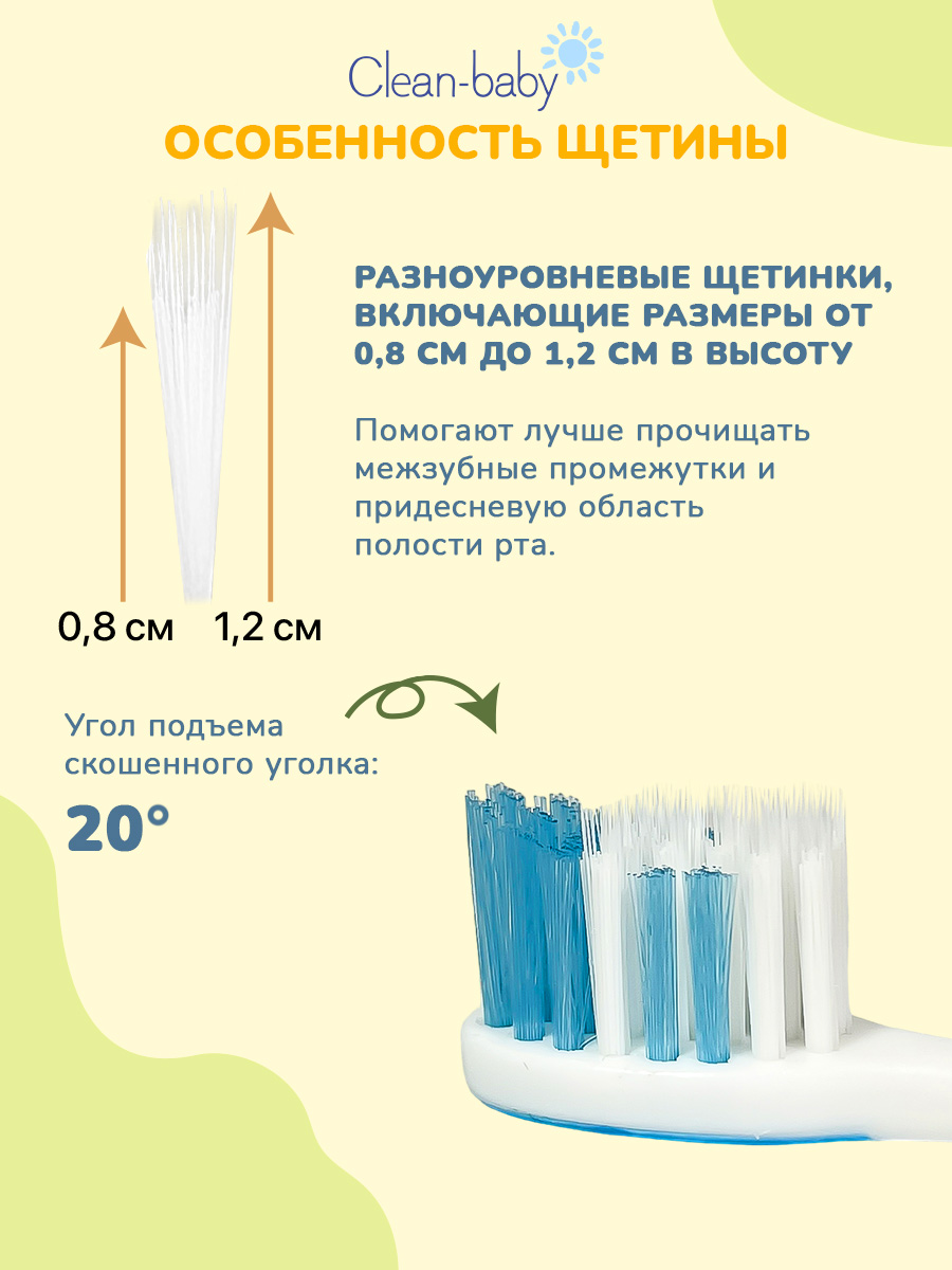 Зубная щетка классическая Clean-baby от 3 лет - фото 3