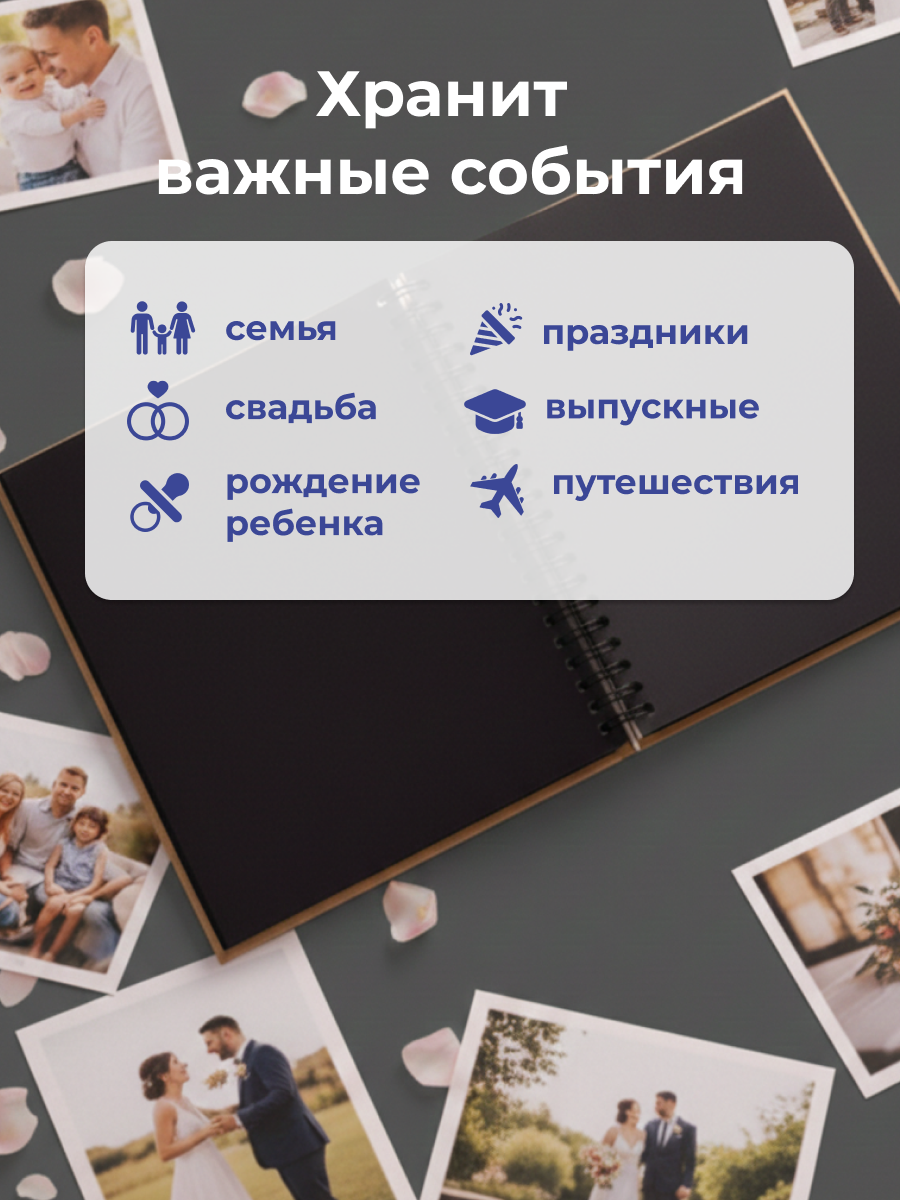 Фотоальбом iLikeGift White gold marble 20 листов - фото 5