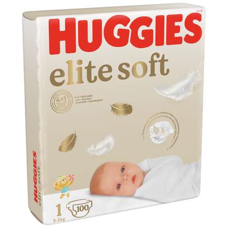 Подгузники Huggies Elite Soft для новорожденных 1 (3-5 кг) 100 шт.