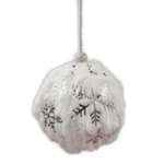 Украшение ёлочное Магия праздника Шар «‎Снежинки» цвет: белый 8 см 3 шт