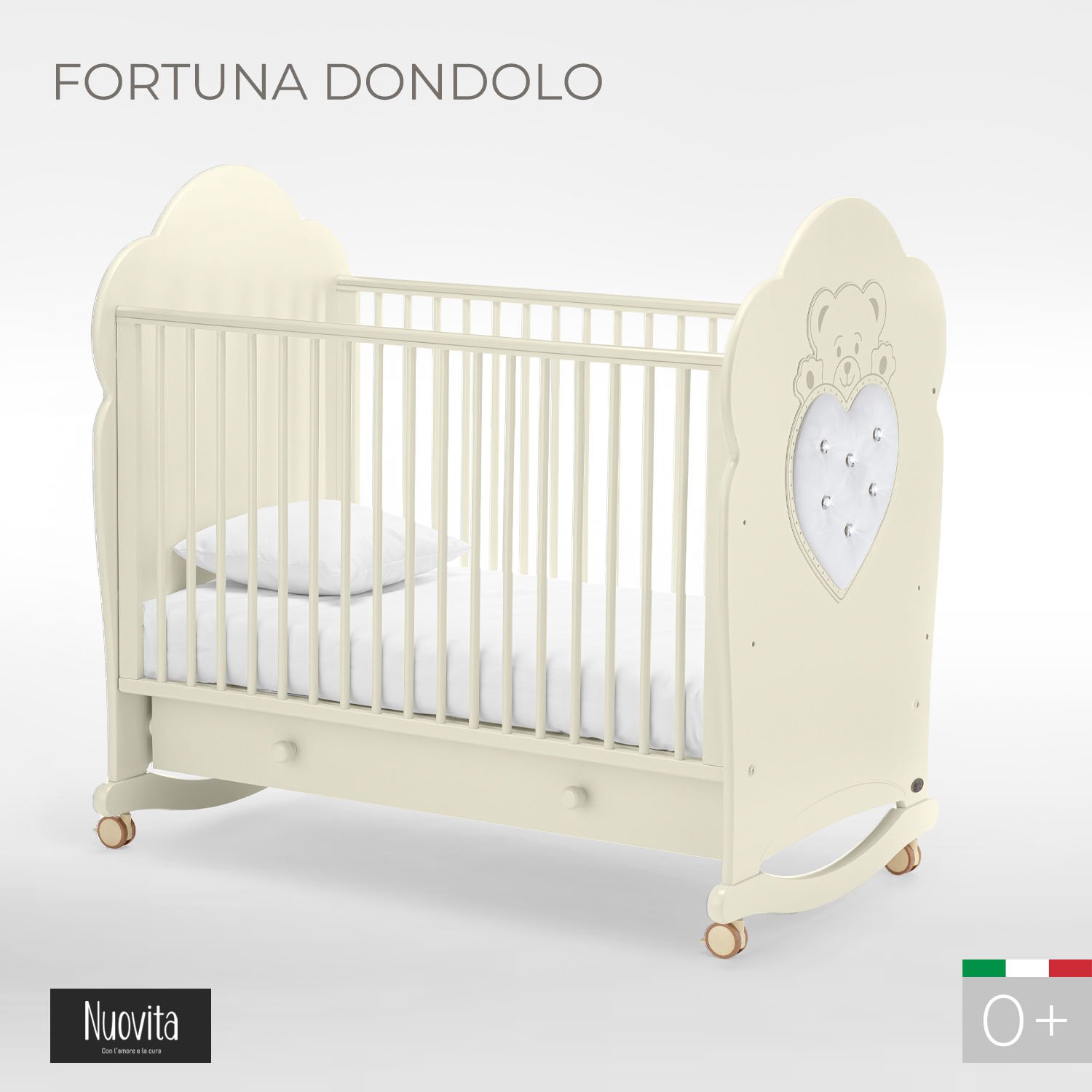 Детская кроватка Nuovita Fortuna dondolo, без маятника (ваниль) - фото 1