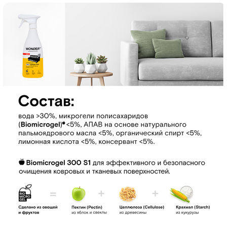 Спрей для уборки WONDER Lab для мебели и ковров