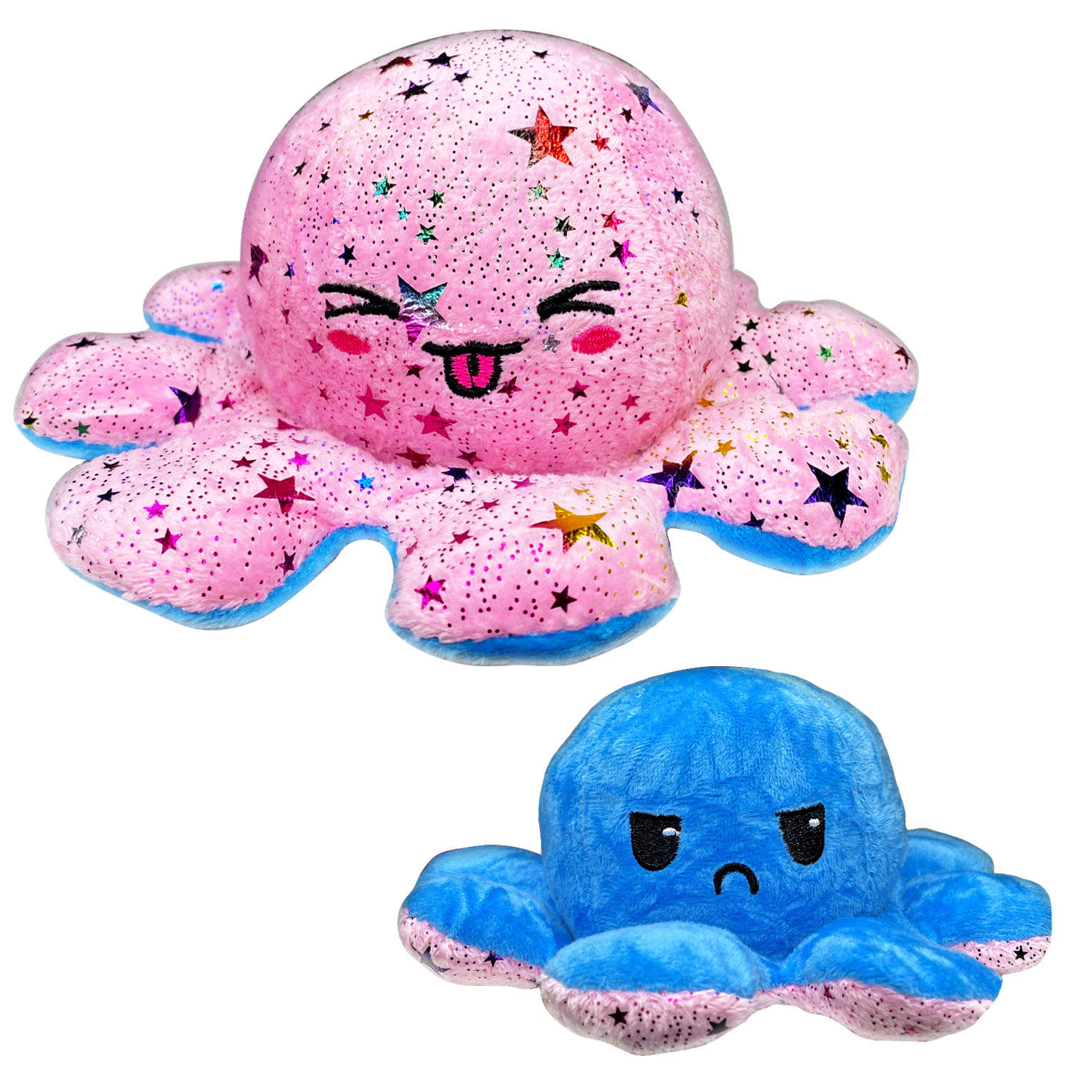 Мягкая игрушка MINI-TOYS вывернушка Осьминог двусторонний. Розовый-голубой - фото 1
