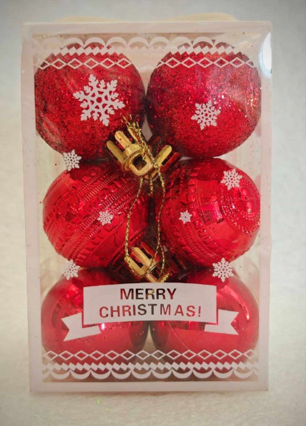 Украшение ёлочное Магия праздника Набор шаров 12шт цвет красный - фото 1