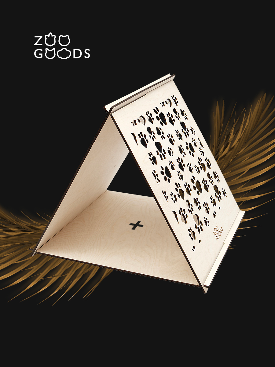 Домик для животных Zoo Goods Треугольный Лапки - фото 4