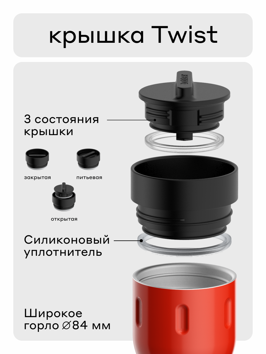 Термокружка для напитков 350 мл Tumbler Bobber красный - фото 3