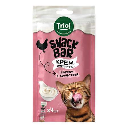 Лакомство для кошек Triol Snack Bar 40г крем из курицы с креветкой