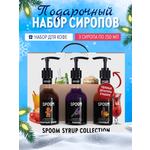 Набор сиропов SPOOM Имбирный пряник Лаванда Кленовый для кофе 3шт 250мл + 3 дозатора