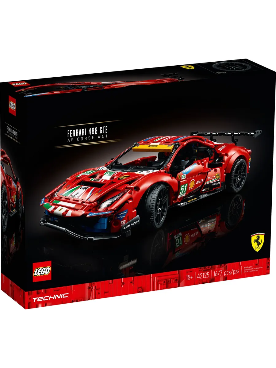 Конструктор LEGO Technic Ferrari 488 GTE AF Corse #51 1677 дет. - фото 1