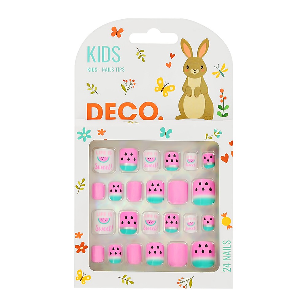 Набор накладных ногтей DECO. kids самоклеящиеся watermelon 24 шт - фото 3