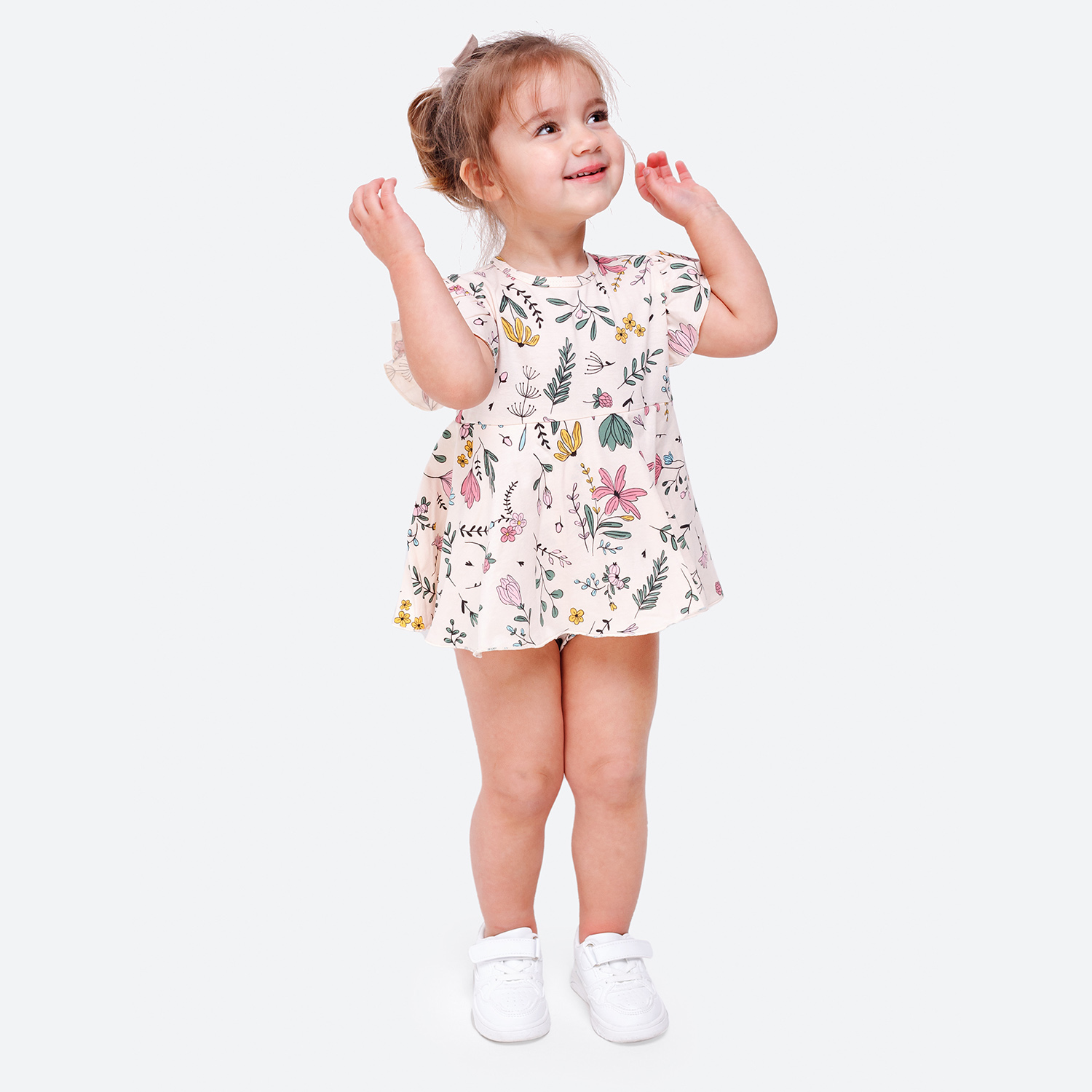 Боди-платье VEDDI 079к-21-экрю/цветочный сад - фото 1