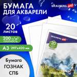Художественная бумага Brauberg для акварели 20 лист.