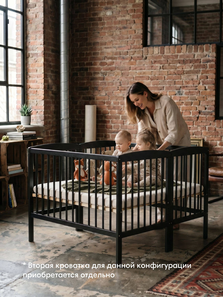 Детская кроватка OLANT BABY Sova Mini 90х50см, без маятника (черный) - фото 6