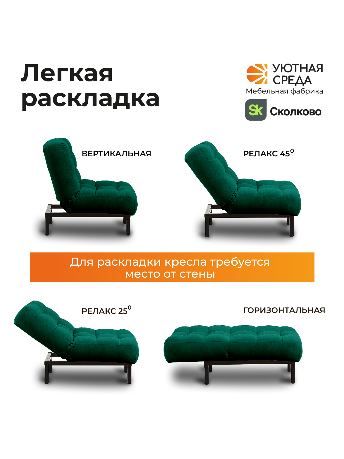 Кресло Уютная среда зеленый велюр зеленый - фото 5