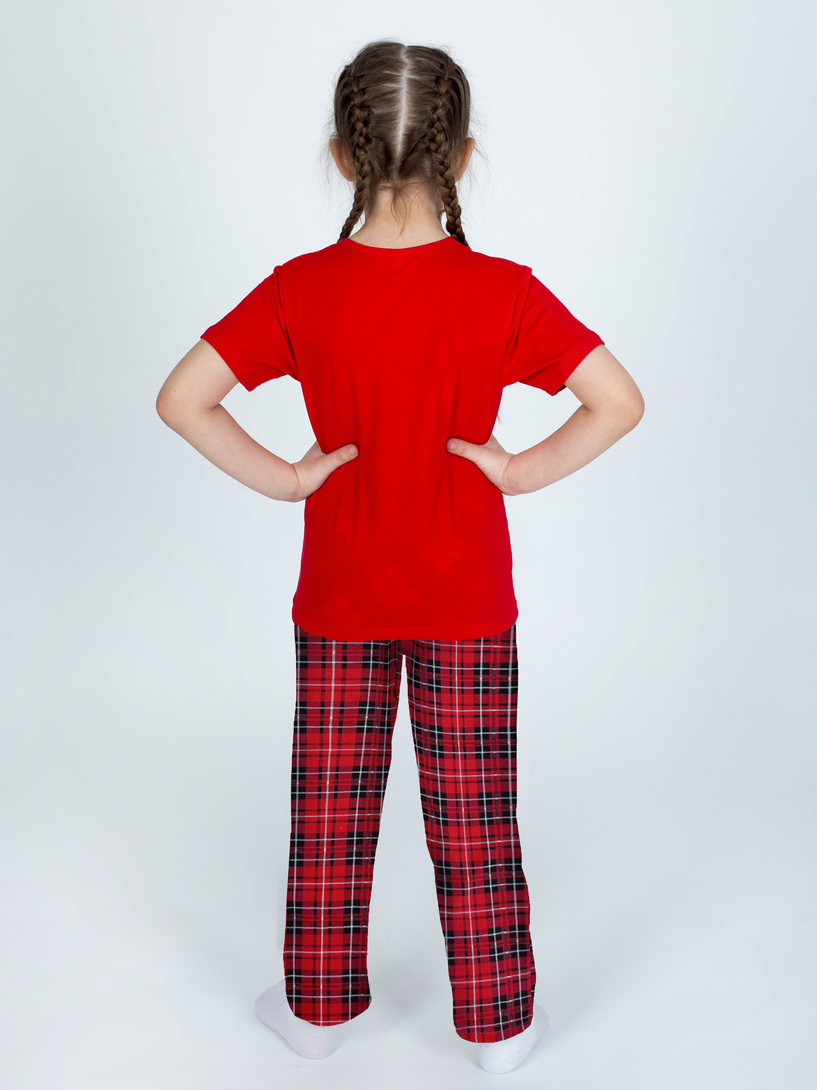 Пижама KiMMi co К-1408827п/1 красный клетка красная гном - фото 16