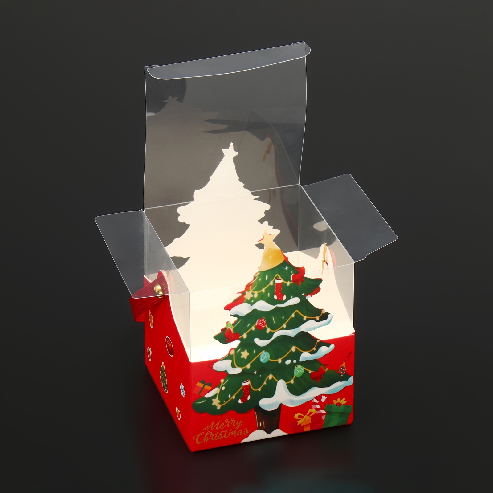 Складная коробка из PVС с ручками UPAK LAND "Заснеженная Ёлка", 9 х 9 х 9,5 см - фото 4