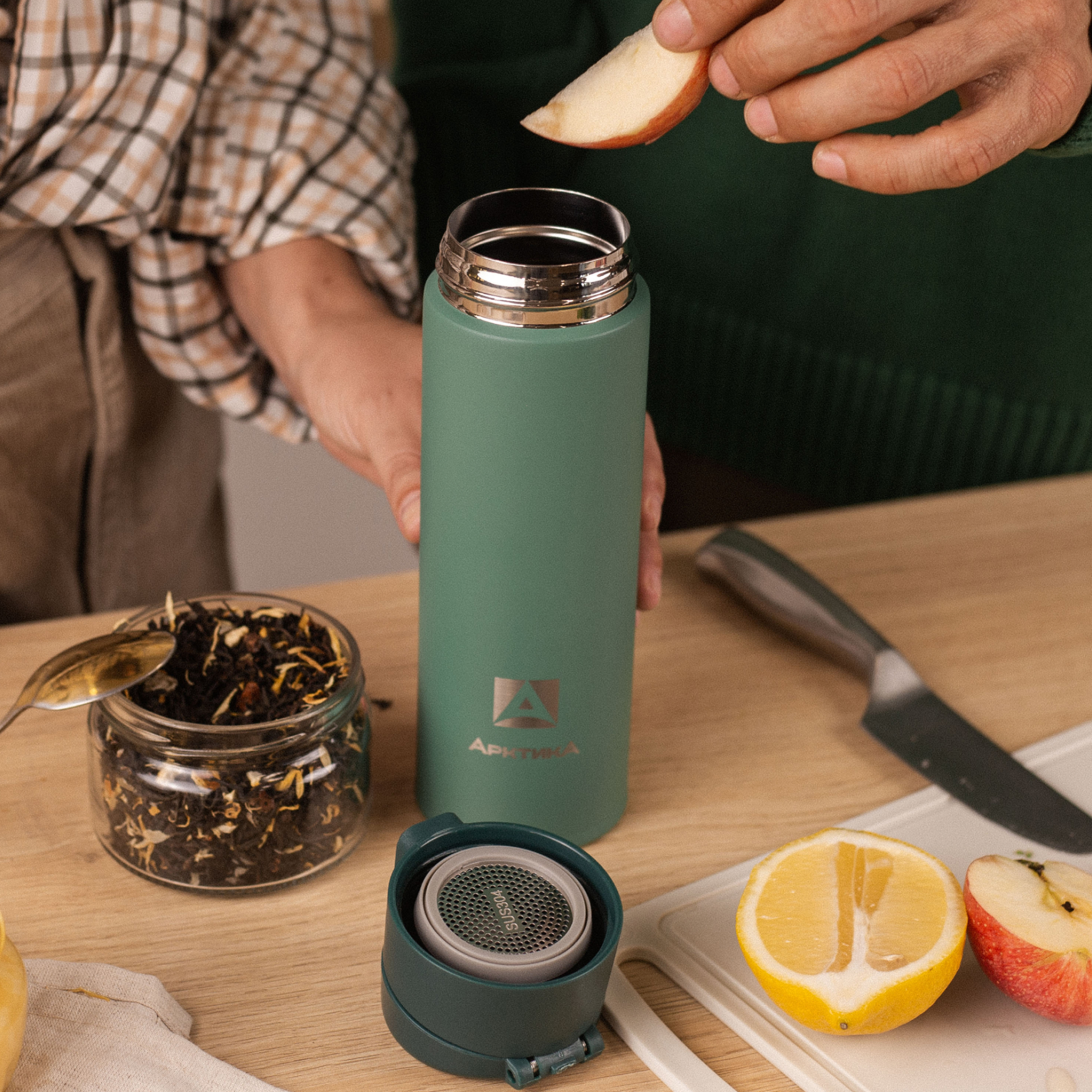 Термокружка Арктика 703-470 хвоя с ситечком - фото 7