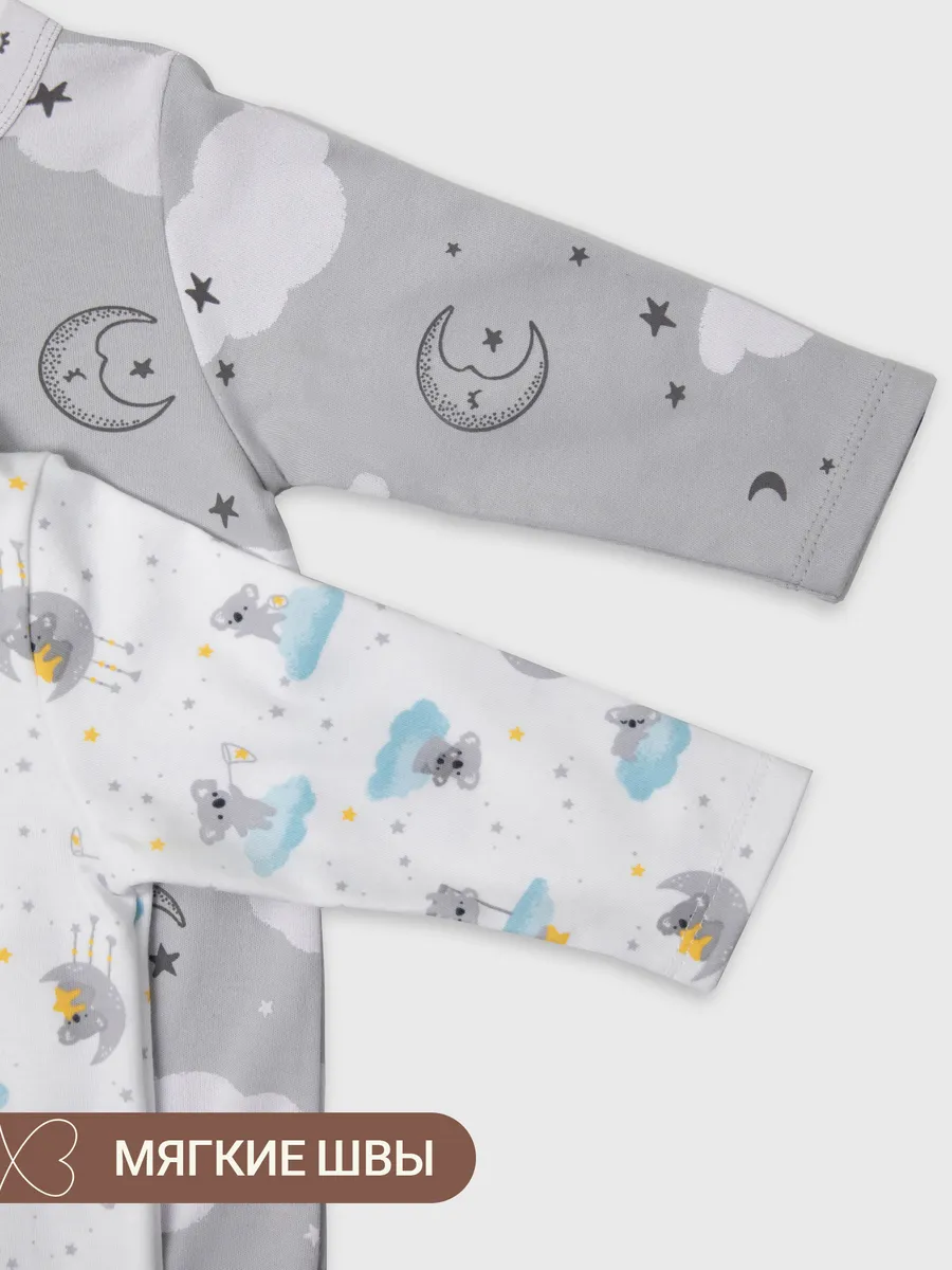 Комбинезон 2 шт Mark Formelle (Марк Формэль) 14005-2/звездные коалы на белом +облака на сером - фото 7