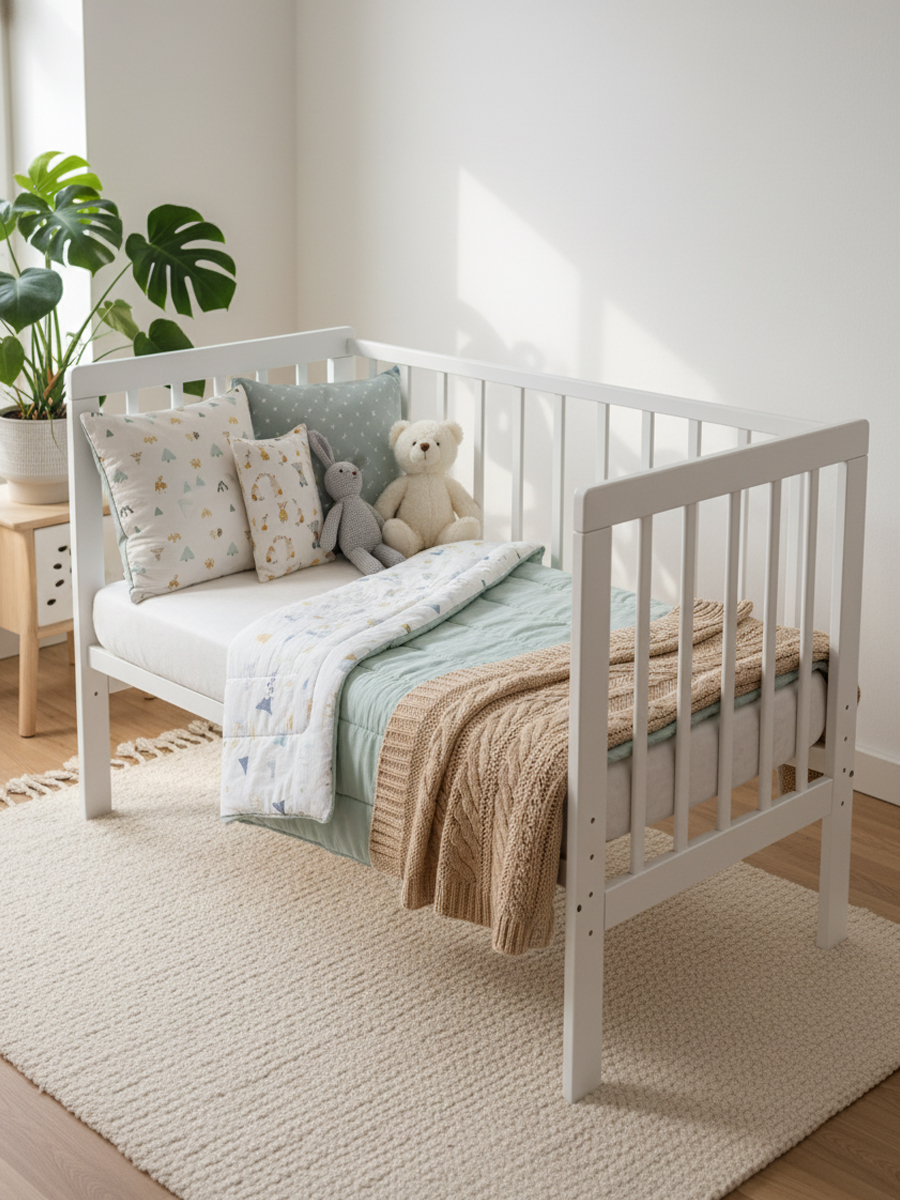 Детская кроватка Tomix прямоугольная, без маятника (белый) - фото 9