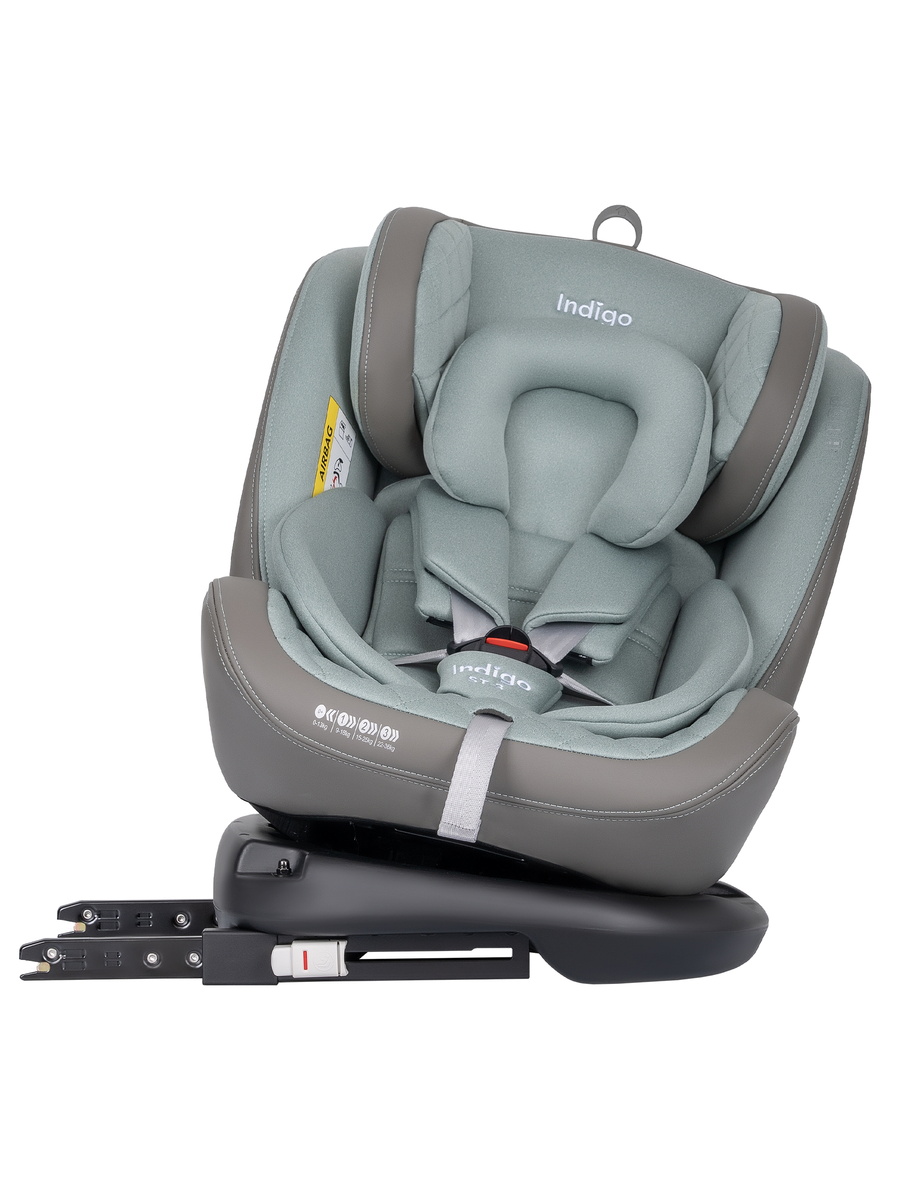Автокресло Indigo Aero, шалфей Isofix 0+/1/2/3 (0-36 кг) - фото 6