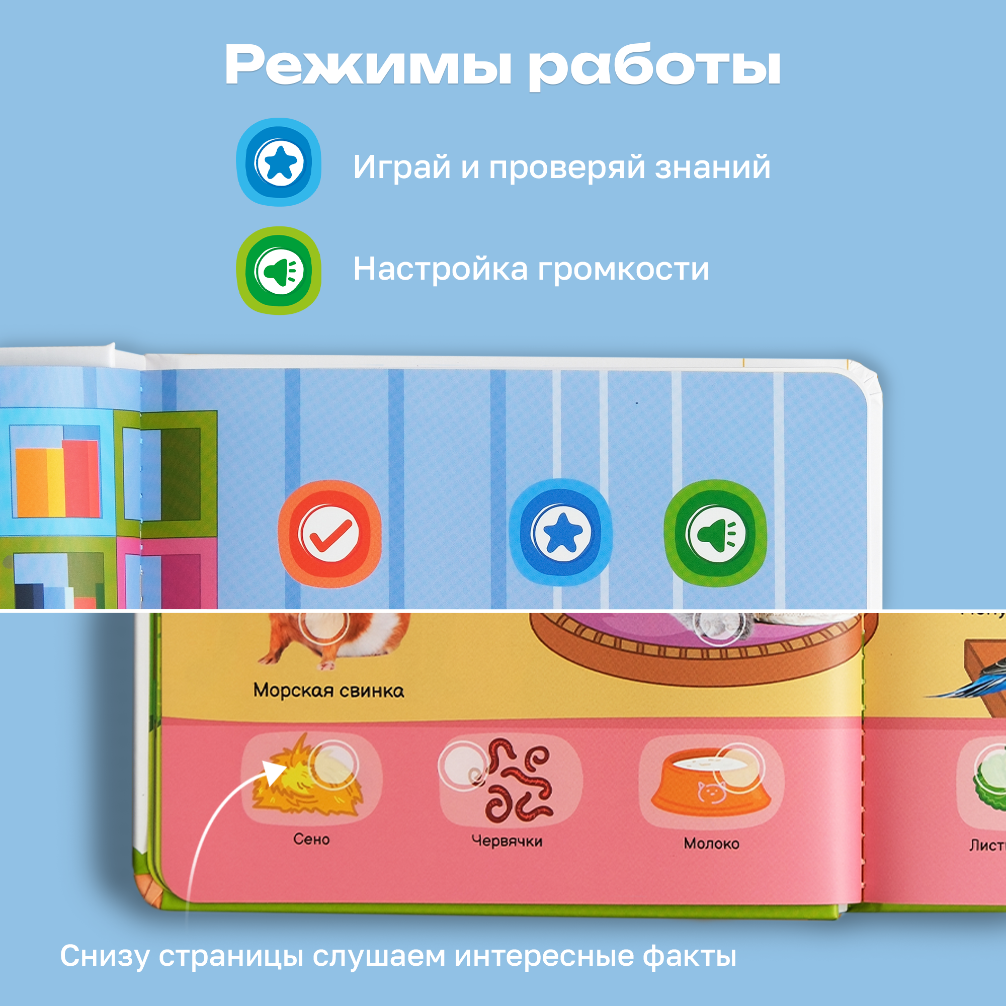 Комплект говорящих книжек BertToys Нажималки: Всё о животных и Турбозавры - фото 5