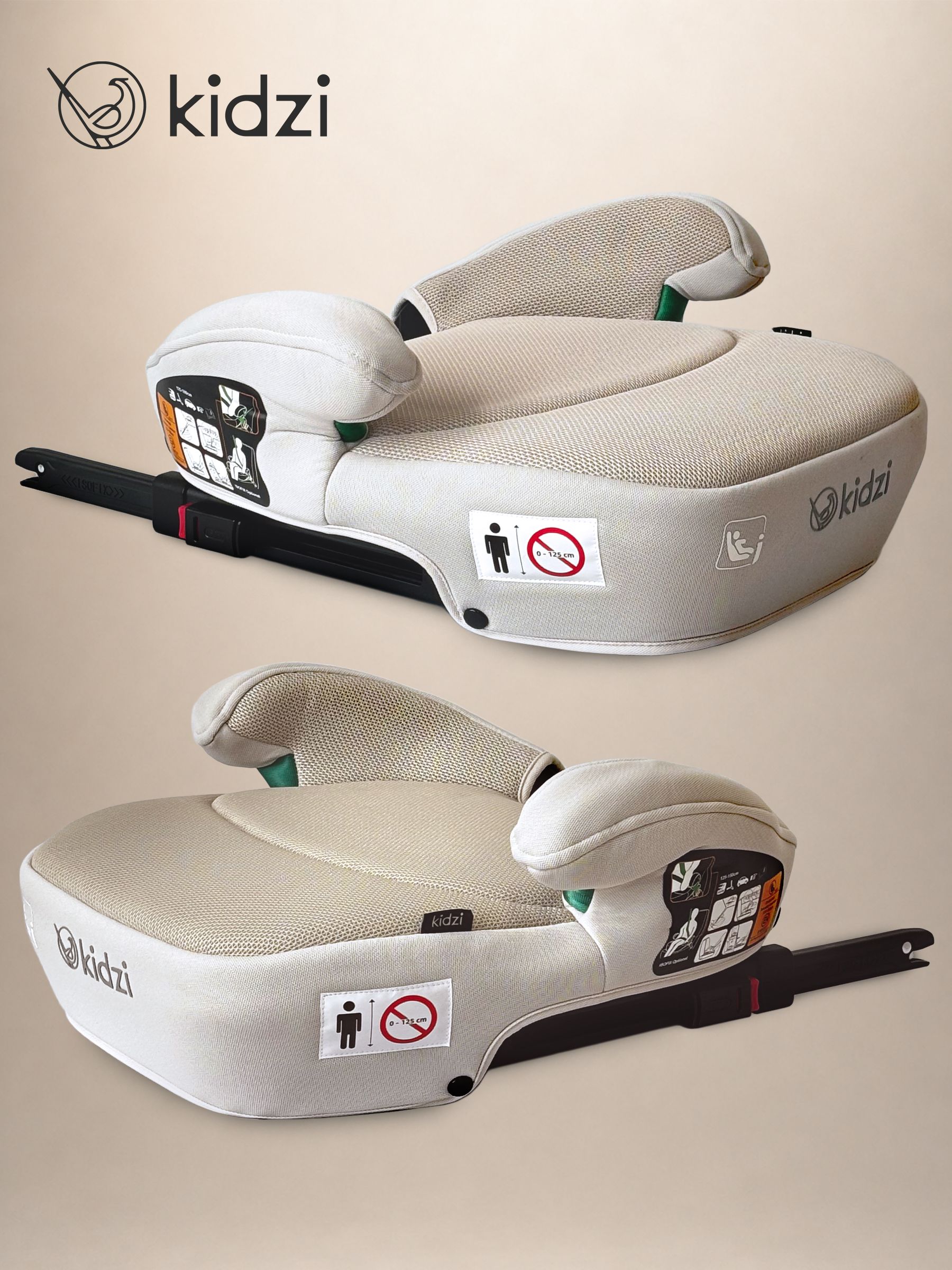 Автокресло Kidzi Bro i-SIZE Isofix 3 (22-36 кг) бежевый - фото 12