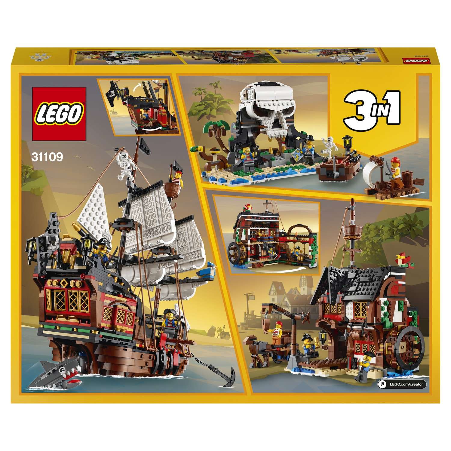 Конструктор LEGO Creator Пиратский корабль блочный - фото 3