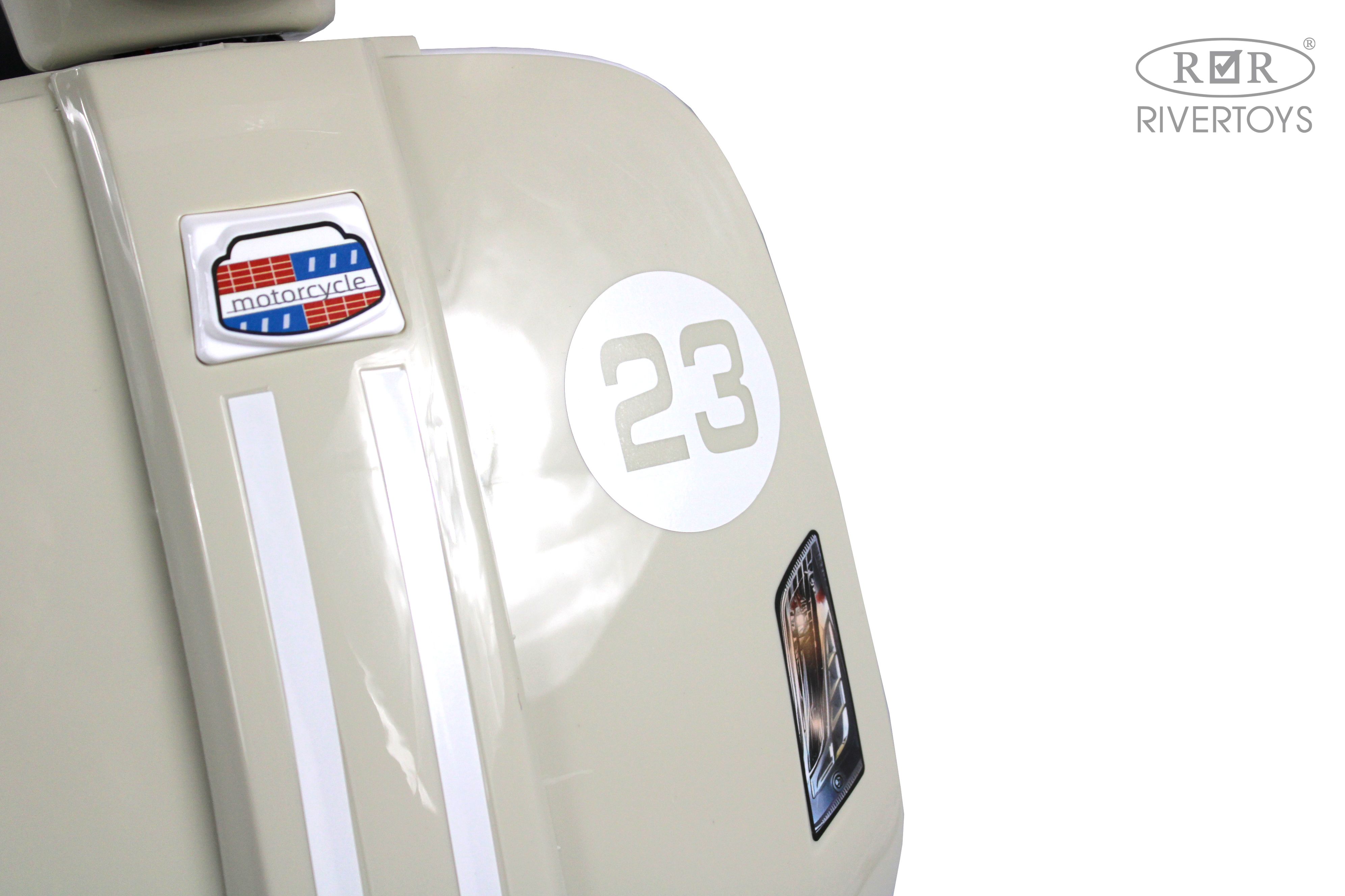 Электромотоцикл RIVERTOYS A111AA-MOTO-BEIGE - фото 19