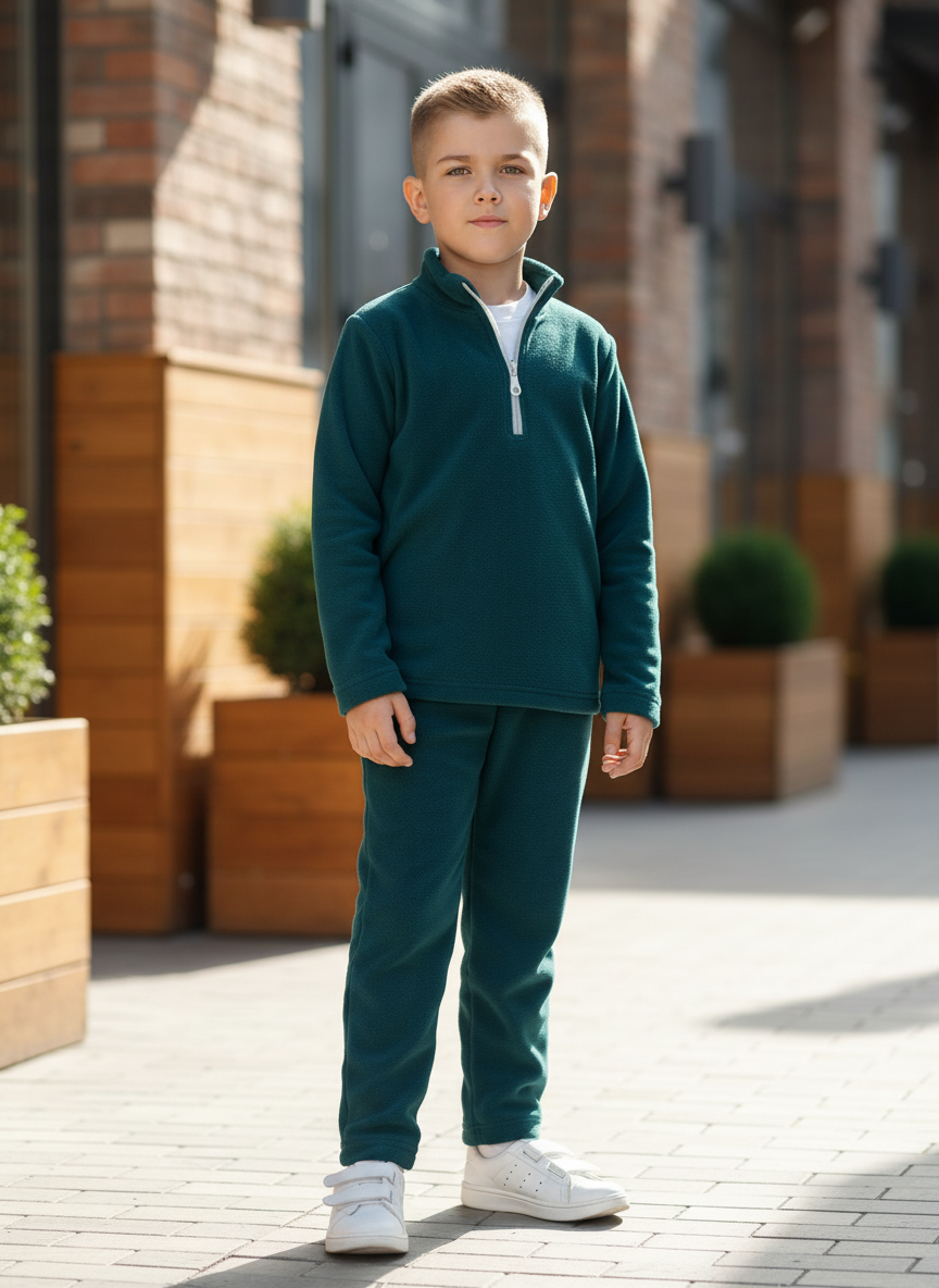 Толстовка и брюки Утенок 7052г(ш) изумруд - фото 3