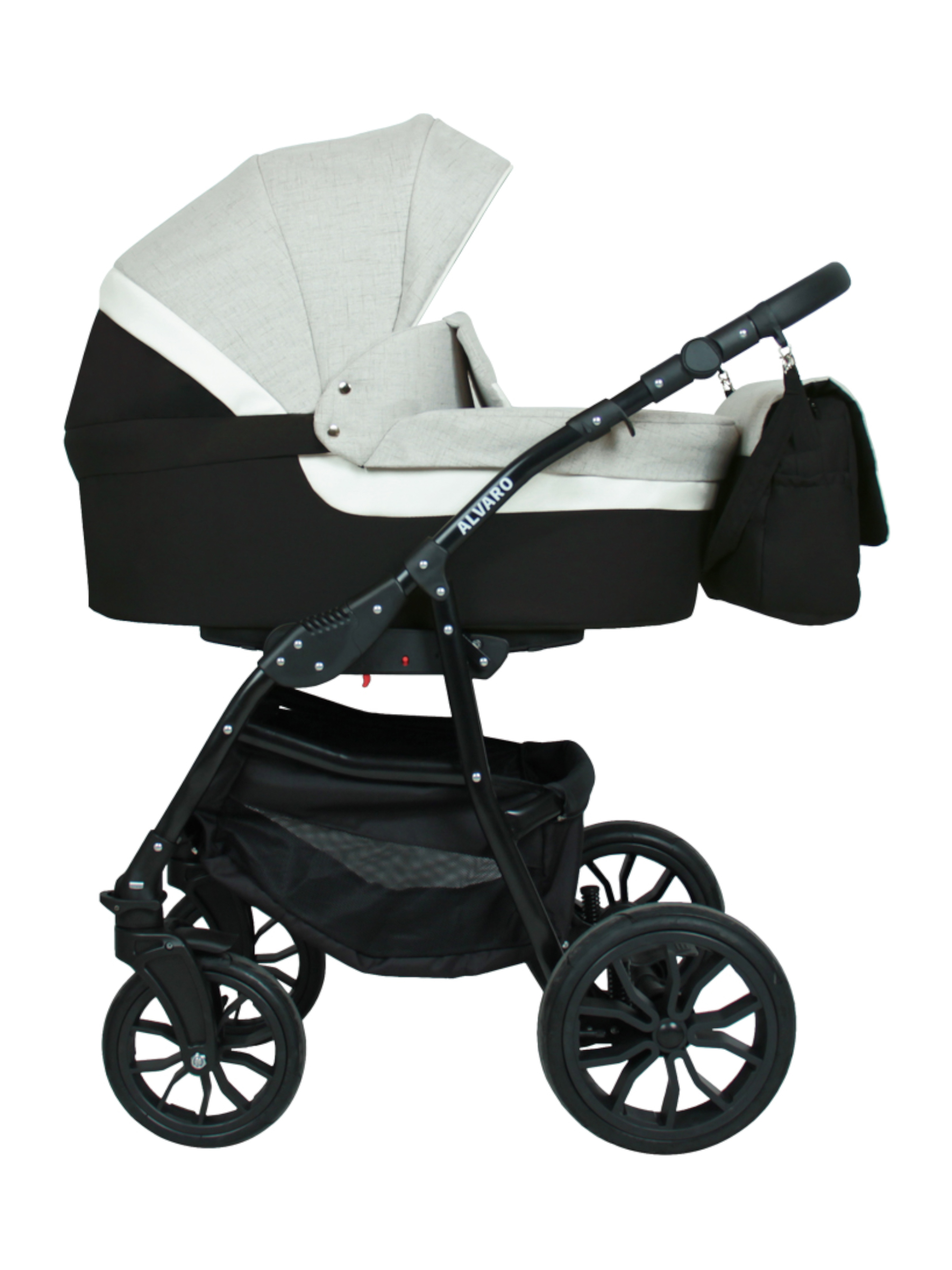 Коляска 2в1 alis Alvaro 04 серый-белый - фото 2