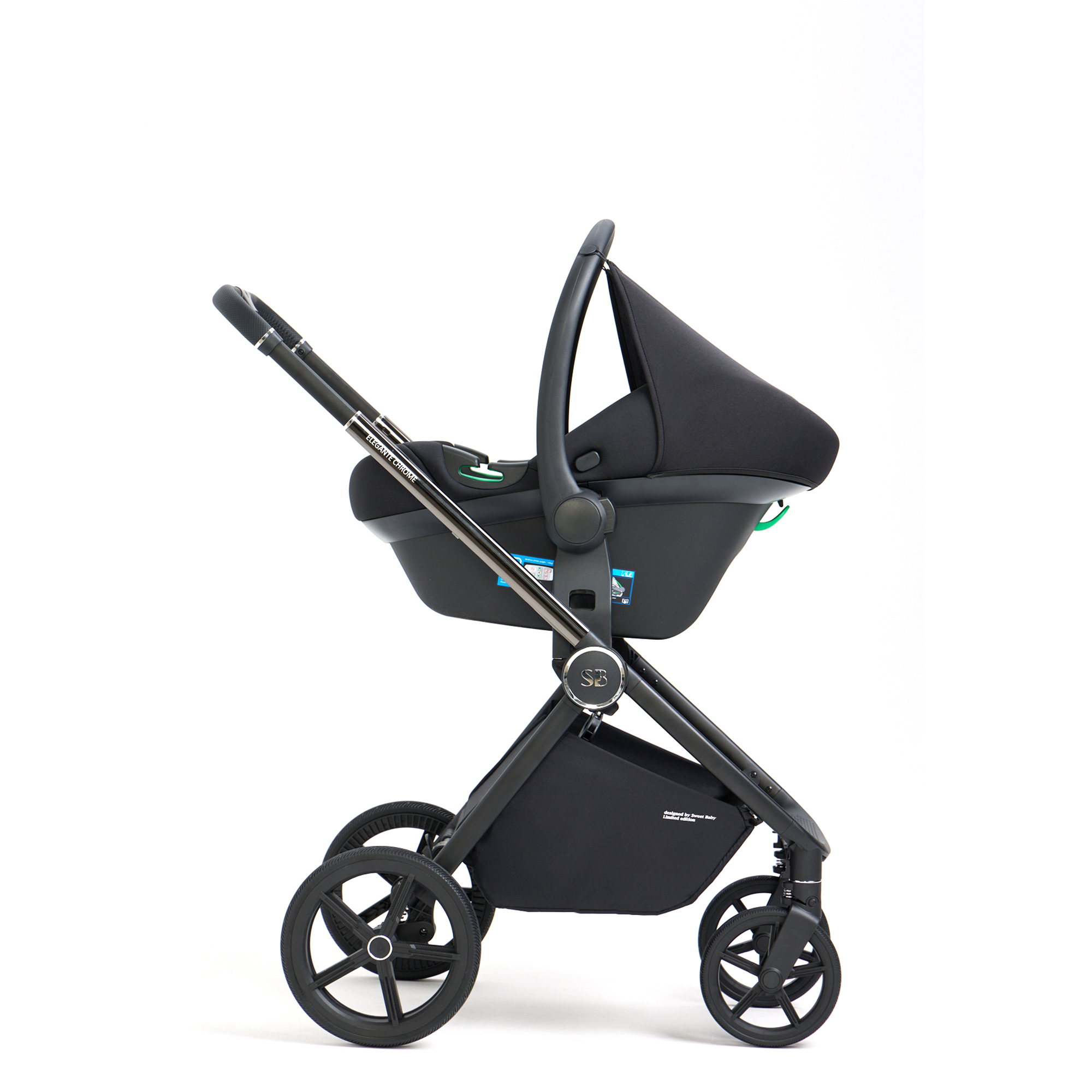 Коляска 3в1 Sweet Baby Elegante Chrome Black черный - фото 79