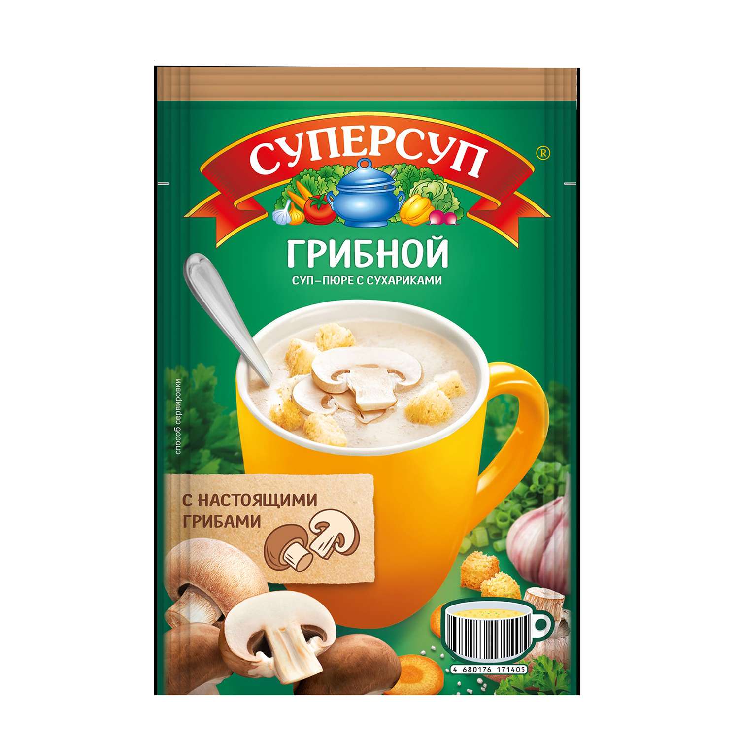 Суп-пюре Суперсуп Грибной с сухариками 18г - фото 1