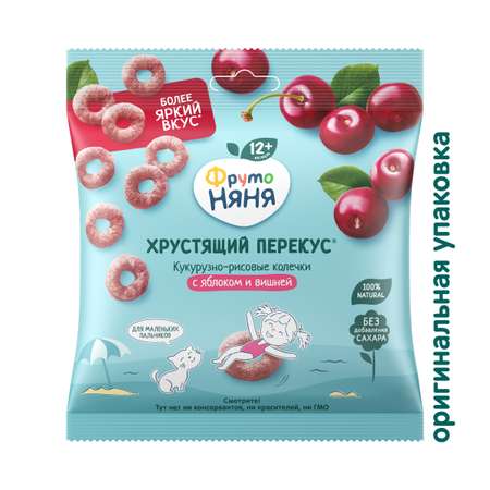 Паффсы ФрутоНяня яблоко-вишня 21г с 12месяцев
