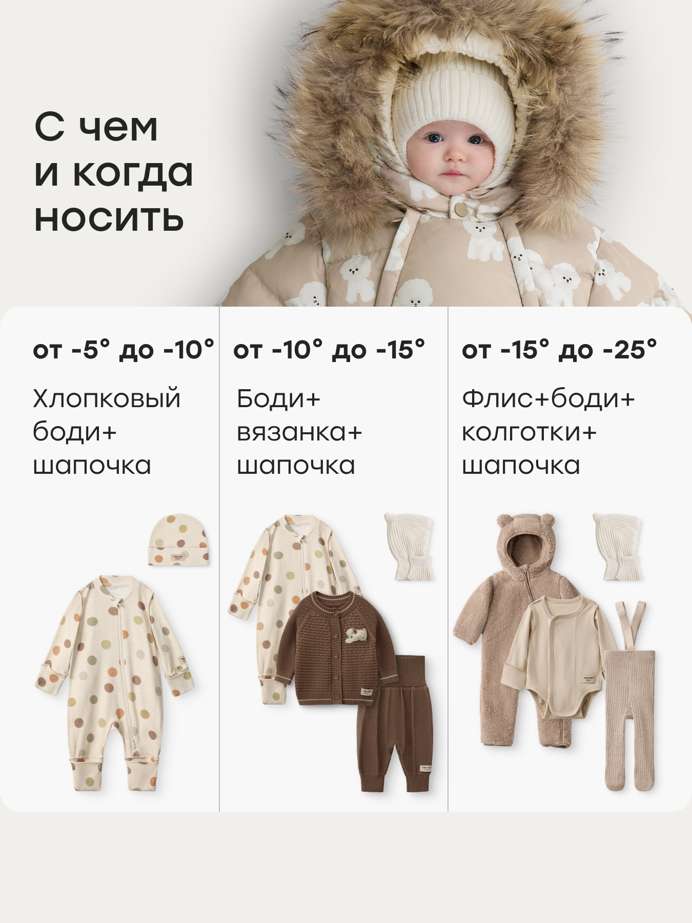 Конверт в коляску Happy Baby для новорожденных бежевый - фото 5