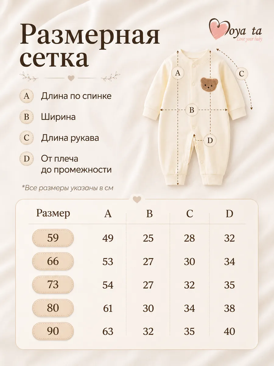 Комбинезон 2 шт Moya ta slip2_bear_buryj - фото 11