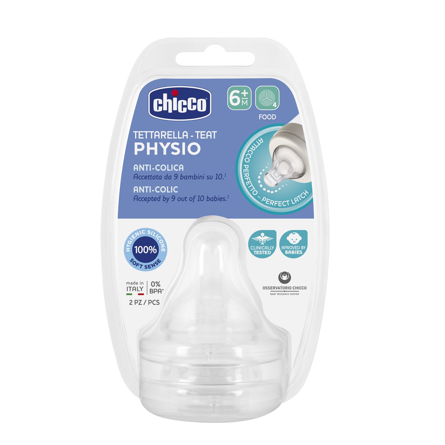 Соска Chicco Anti-Colic силикон 2 шт. - фото 2