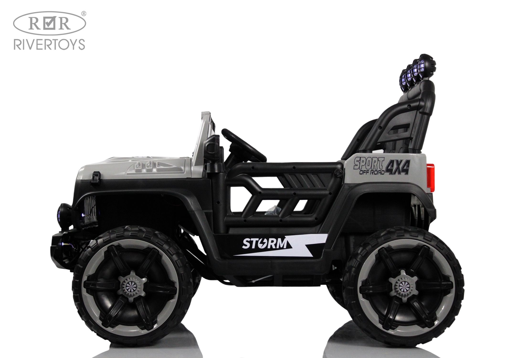 Электромобиль RIVERTOYS М555БХ-NEW-GREY С пультом ДУ - фото 4