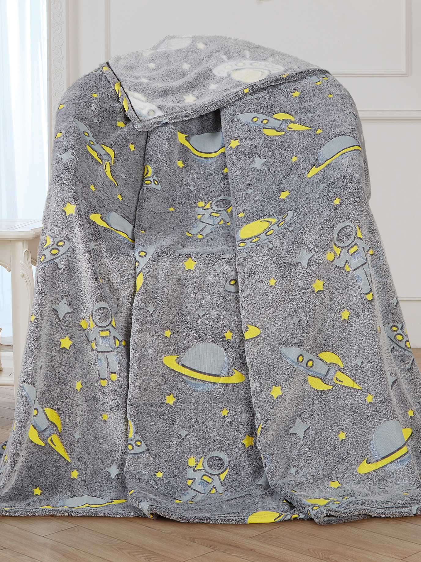 Плед Павлинка Космос 150 x 200 см велсофт - фото 2