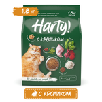 Корм для кошек Harty 1,8кг с кроликом для взрослых стерилизованных полнорационный сухой