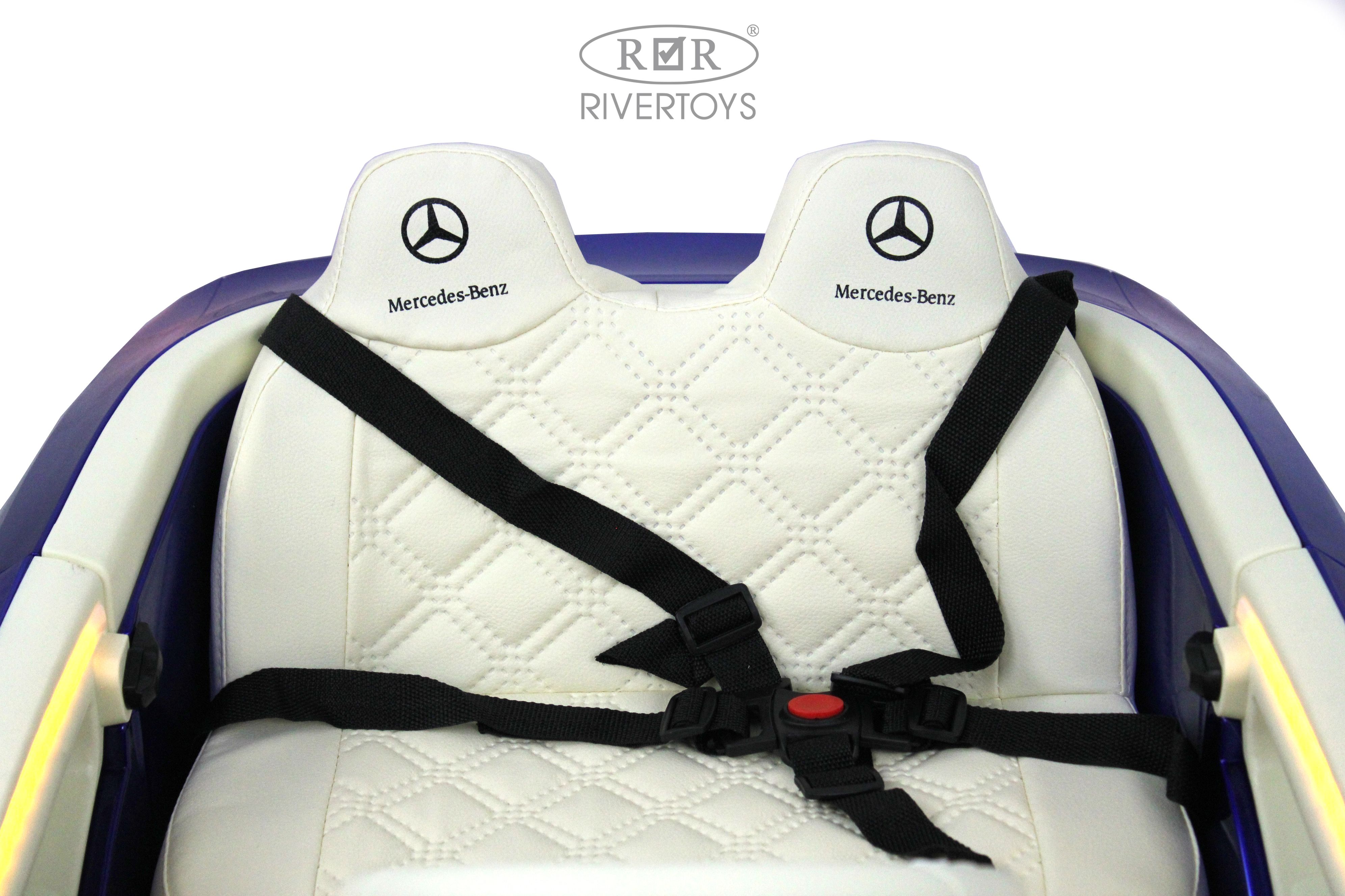 Электромобиль RIVERTOYS Mercedes М333БХ-BLUE-GLANEC С пультом ДУ - фото 6