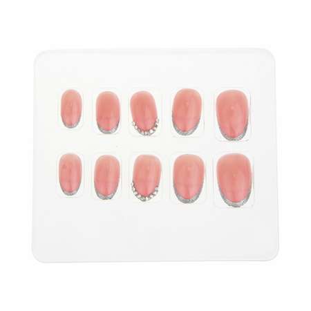 Накладные ногти LUKKY 27 Diamonds Pink Блестящий френч